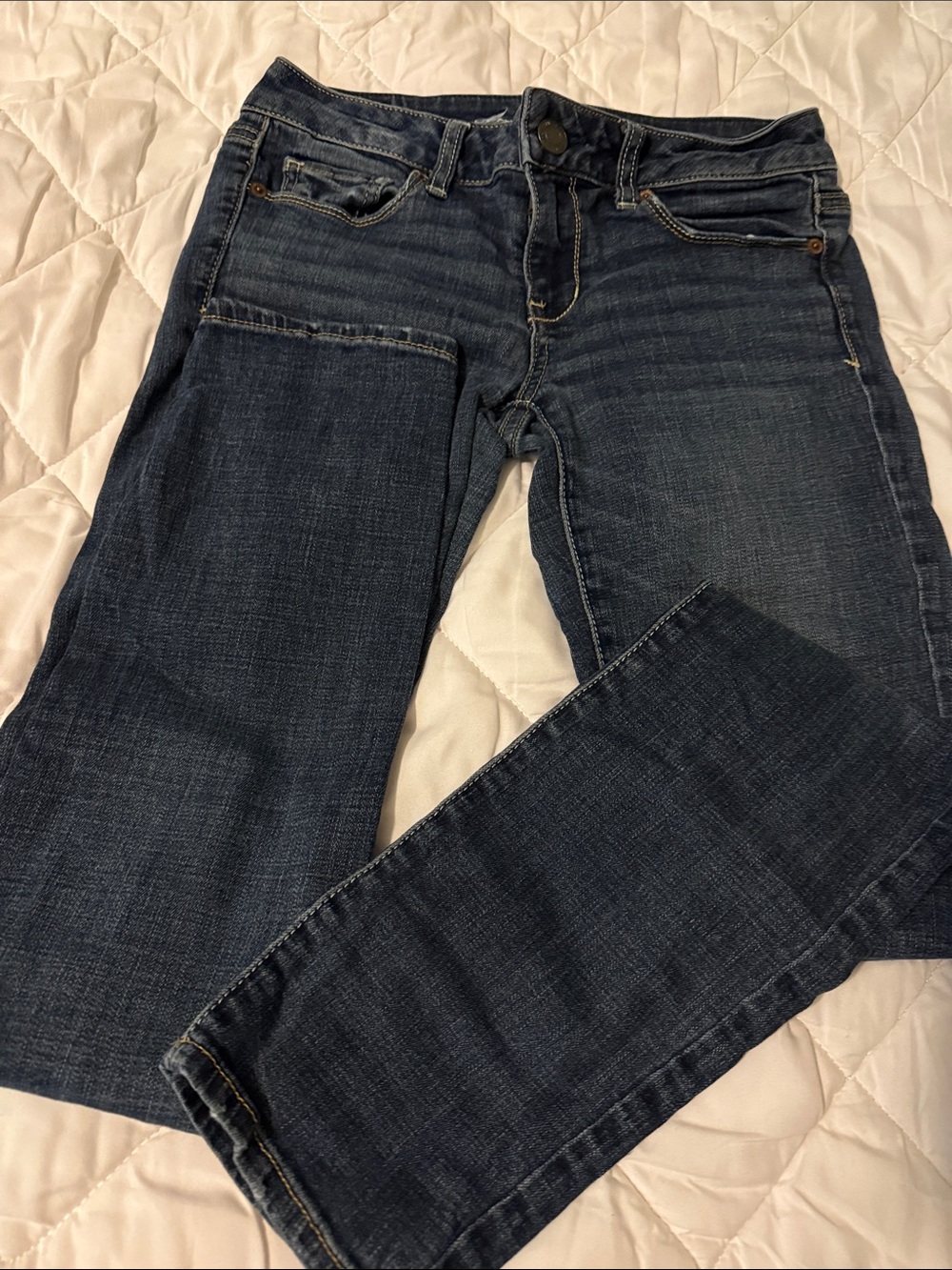 American Eagle Outfitters Women's Dark Indigo Straight Leg Jeans
